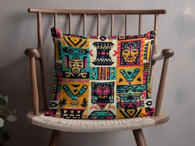 Vibrant Tribal Pattern Decorative Throw Pillow Cover