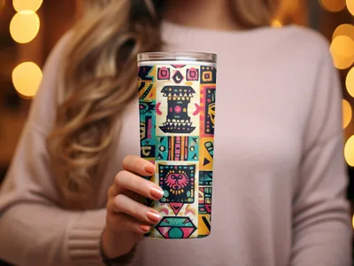 Colorful Abstract Pattern Insulated Tumbler Travel Mug