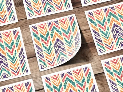 Colorful Geometric Chevron Pattern Design Sticker Sheets