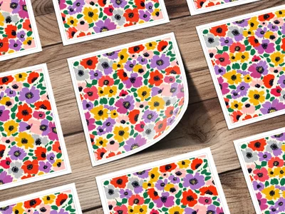 Vibrant Floral Pattern Art Print for Home Decor