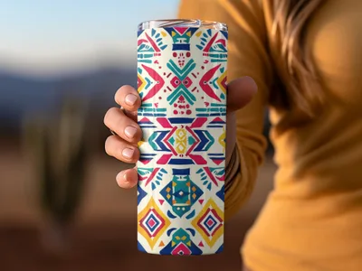 Colorful Tribal Pattern Insulated Tumbler Cup