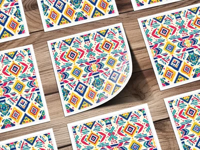 Colorful Geometric Pattern Stickers for Crafting Projects