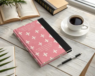 Pink Cross And Joshua 19 Scripture Quote Journal product type