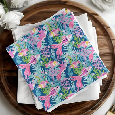 Koi Fish T-Shirt Digital Design, Ocean Sea Life Pattern, Seamless Files, Colorful Fish TShirt, Tropical Fabric Print, Under The Sea Art - Moore and Mountain