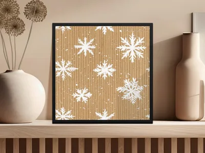 Kraft Paper Snowflake Digital Paper, Winter Seamless Pattern, Festive Background, Holiday Design, Scrapbooking Paper, Digital Download - Moore and Mountain