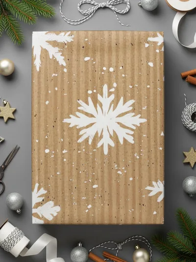 Kraft Paper Snowflake Digital Paper, Winter Seamless Pattern, Festive Background, Holiday Design, Scrapbooking Paper, Digital Download - Moore and Mountain