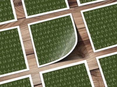 La La La Digital Seamless Pattern, Fabric Design, Green Background, Christmas Carol, Scrapbook Paper, Commercial Use, Digital Download - Moore and Mountain