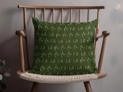 La La La Digital Seamless Pattern, Fabric Design, Green Background, Christmas Carol, Scrapbook Paper, Commercial Use, Digital Download - Moore and Mountain