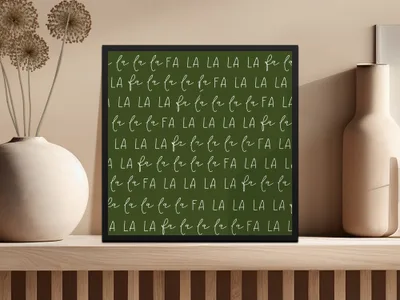 La La La Digital Seamless Pattern, Fabric Design, Green Background, Christmas Carol, Scrapbook Paper, Commercial Use, Digital Download - Moore and Mountain