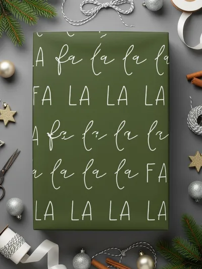 La La La Digital Seamless Pattern, Fabric Design, Green Background, Christmas Carol, Scrapbook Paper, Commercial Use, Digital Download - Moore and Mountain
