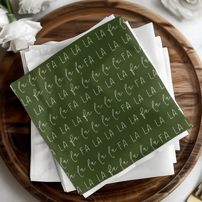 La La La Digital Seamless Pattern, Fabric Design, Green Background, Christmas Carol, Scrapbook Paper, Commercial Use, Digital Download - Moore and Mountain