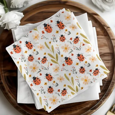 Ladybug Digital Paper, Floral Pattern, Seamless Pattern Design, Spring Digital Paper, Cute Ladybug Pattern, Fabric Design, Printable Digital - Moore and Mountain