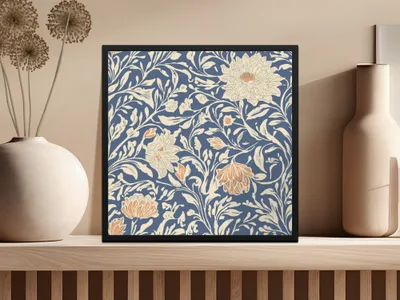 Larkspur William Morris Vines Background Digital - Moore and Mountain