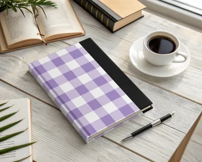 Lavender Checkered Hardcover Journal for Writing