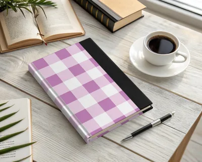 Pink and White Checkered Hardcover Journal Product