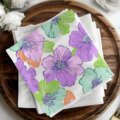 Lavender Preppy Digital Paper, 60s floral pattern, Seamless Floral Print, Retro Flower Background, Floral Pattern Paper, Floral Digital - Moore and Mountain