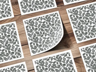 Leaf Pattern Nature Inspired Vector Graphic Black White Digital - Moore and Mountain