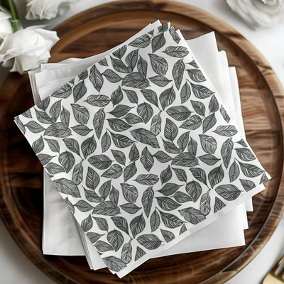Leaf Pattern Nature Inspired Vector Graphic Black White Digital - Moore and Mountain