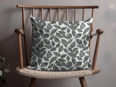 Leaf Pattern Nature Inspired Vector Graphic Black White Digital - Moore and Mountain