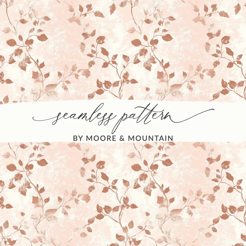 Leafy Seamless Pattern Digital Paper, Botanical Print, Floral Fabric Design, Beige Brown Background, Scrapbooking Paper, Downloadable Files - Moore and Mountain