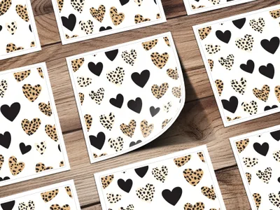 Leopard Heart Digital Paper, Seamless Pattern, Dalmatian Heart Print, Valentine's Day Background, Cheetah Spots Digital Download - Moore and Mountain