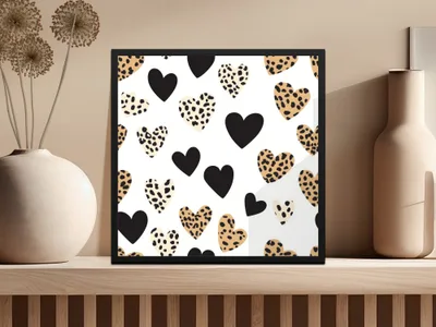 Leopard Heart Digital Paper, Seamless Pattern, Dalmatian Heart Print, Valentine's Day Background, Cheetah Spots Digital Download - Moore and Mountain