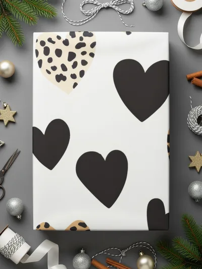Leopard Heart Digital Paper, Seamless Pattern, Dalmatian Heart Print, Valentine's Day Background, Cheetah Spots Digital Download - Moore and Mountain