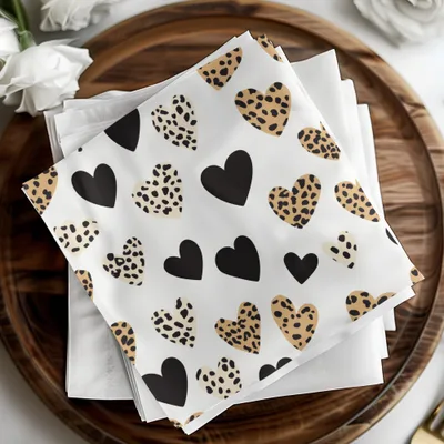 Leopard Heart Digital Paper, Seamless Pattern, Dalmatian Heart Print, Valentine's Day Background, Cheetah Spots Digital Download - Moore and Mountain