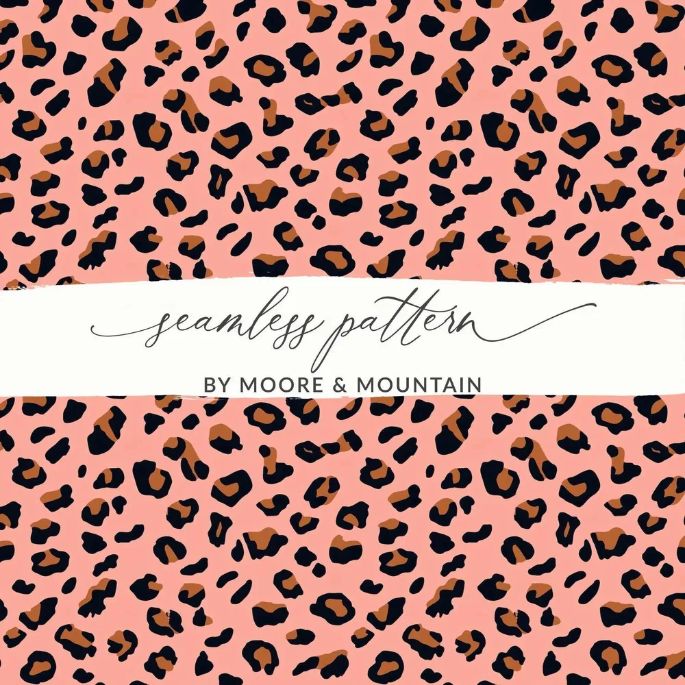 Leopard Print Digital Pattern, Pink Animal Print Paper, Seamless JPEG for Crafts, Fabric, Wallpaper, Digital Download - Moore and Mountain