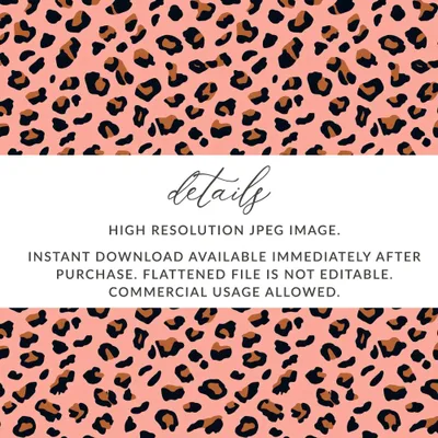Leopard Print Digital Pattern, Pink Animal Print Paper, Seamless JPEG for Crafts, Fabric, Wallpaper, Digital Download - Moore and Mountain