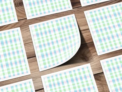 Pastel Checkered Stickers Perfect for Scrapbooking and Crafts