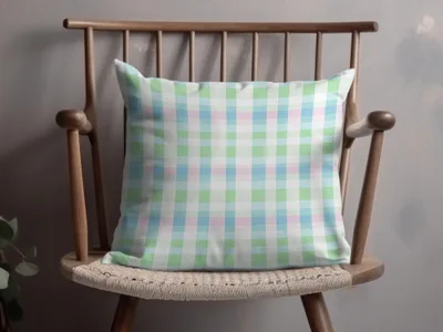 Pastel Plaid Pattern Decorative Throw Pillow Product