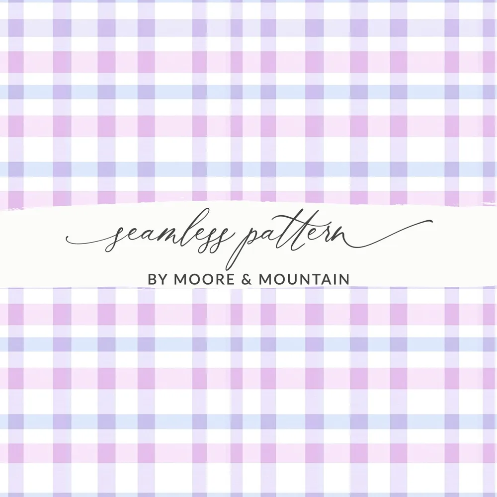 Pink and Blue Plaid Seamless Pattern by Moore and Mountain