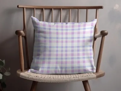 Stylish lavender plaid pattern throw pillow for home decor