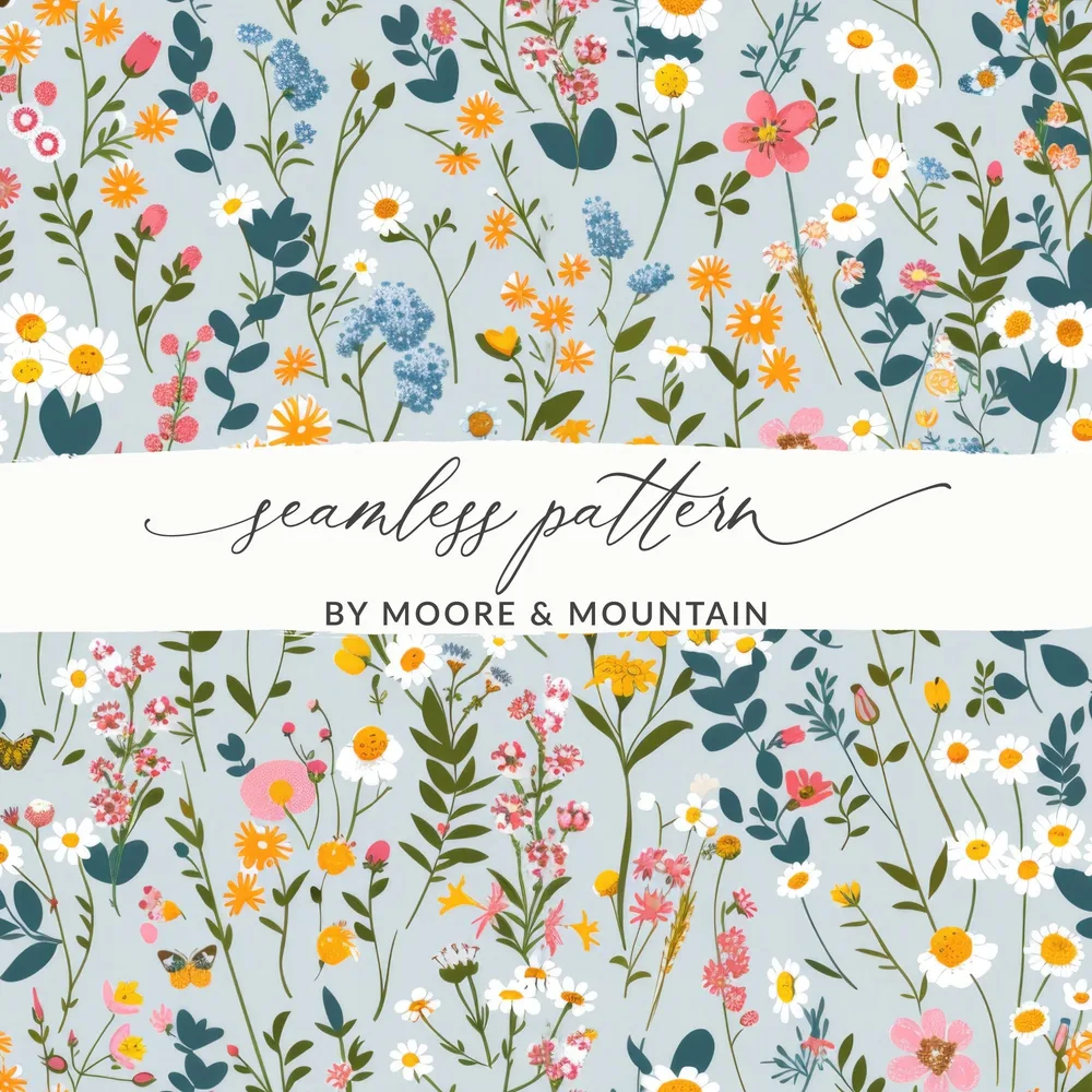 Colorful Floral Seamless Pattern by Moore & Mountain