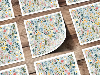 Floral Patterned Stickers for Crafting and Decoration