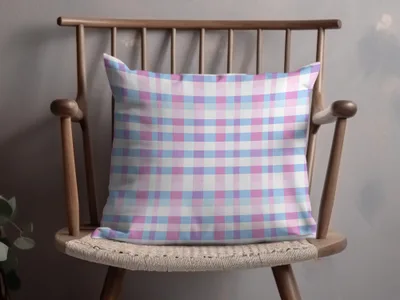 Pastel Plaid Pattern Throw Pillow for Home Decor