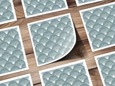 Vintage Patterned Seafoam Green Sticker Sheets