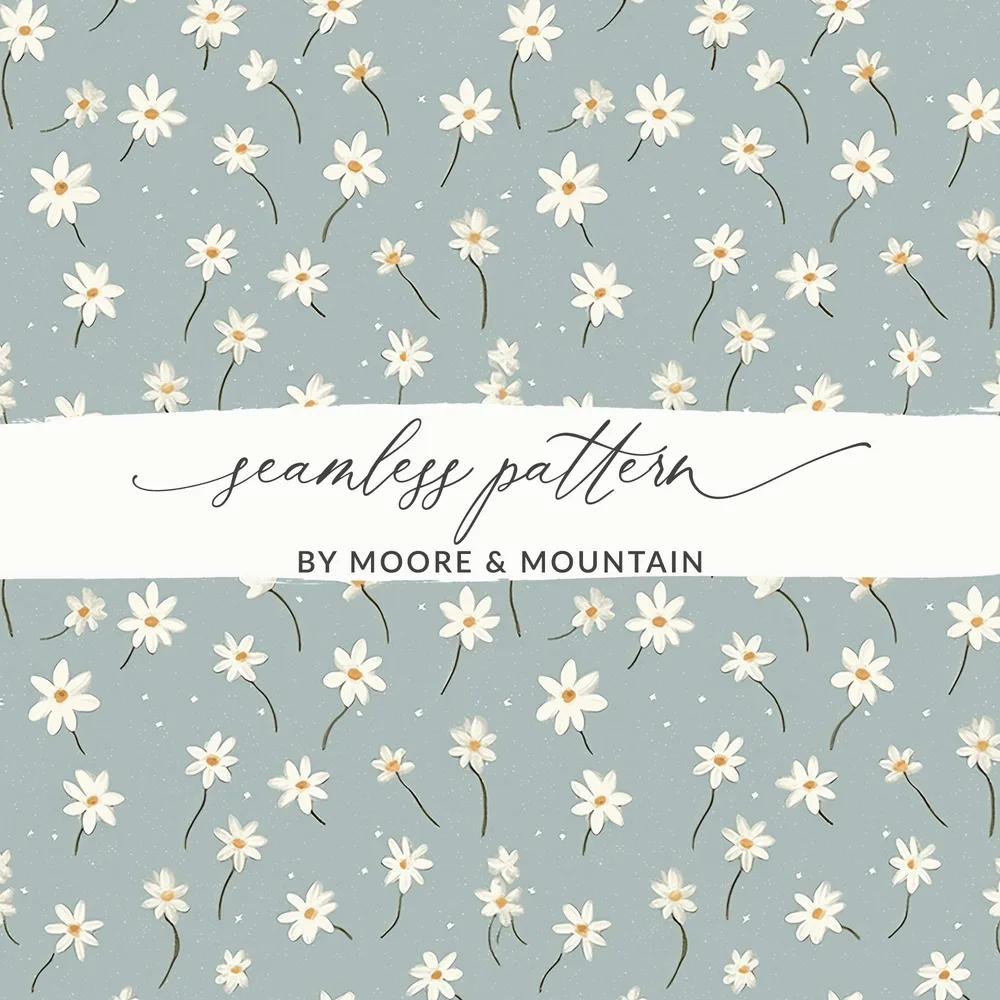 Elegant Daisy Floral Seamless Pattern Design
