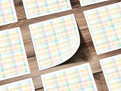 Colorful Plaid Pattern Sticker Sheet Product