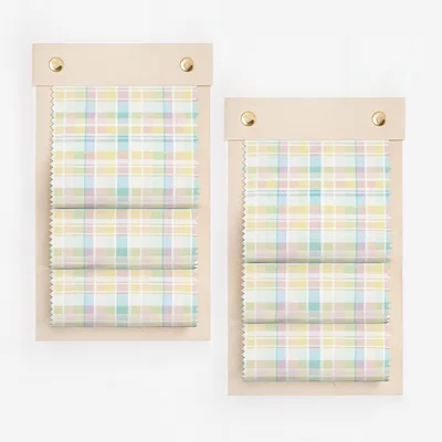 Pastel Plaid Pattern Roman Shades for Home Decor