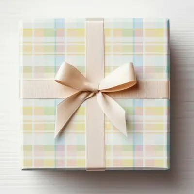 Elegant Pastel Plaid Design Gift Wrapping Paper Box