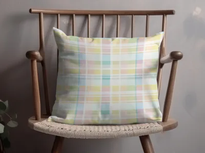 Pastel Plaid Throw Pillow for Home Decoration Product