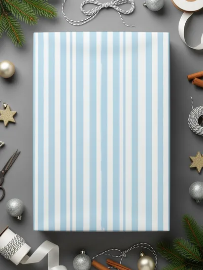 Light Blue Stripes Patterned Seamless Grandmillenial Digital - Moore and Mountain