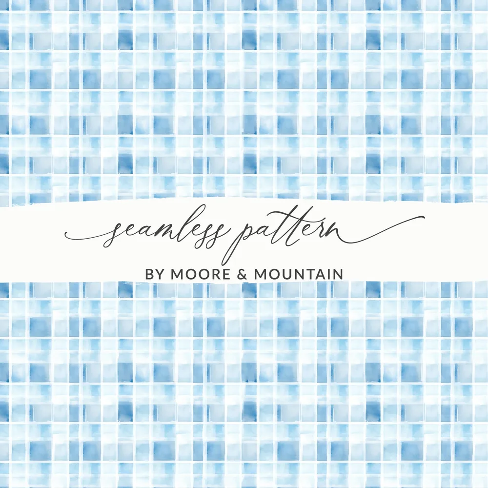 Seamless Blue and White Square Pattern Design