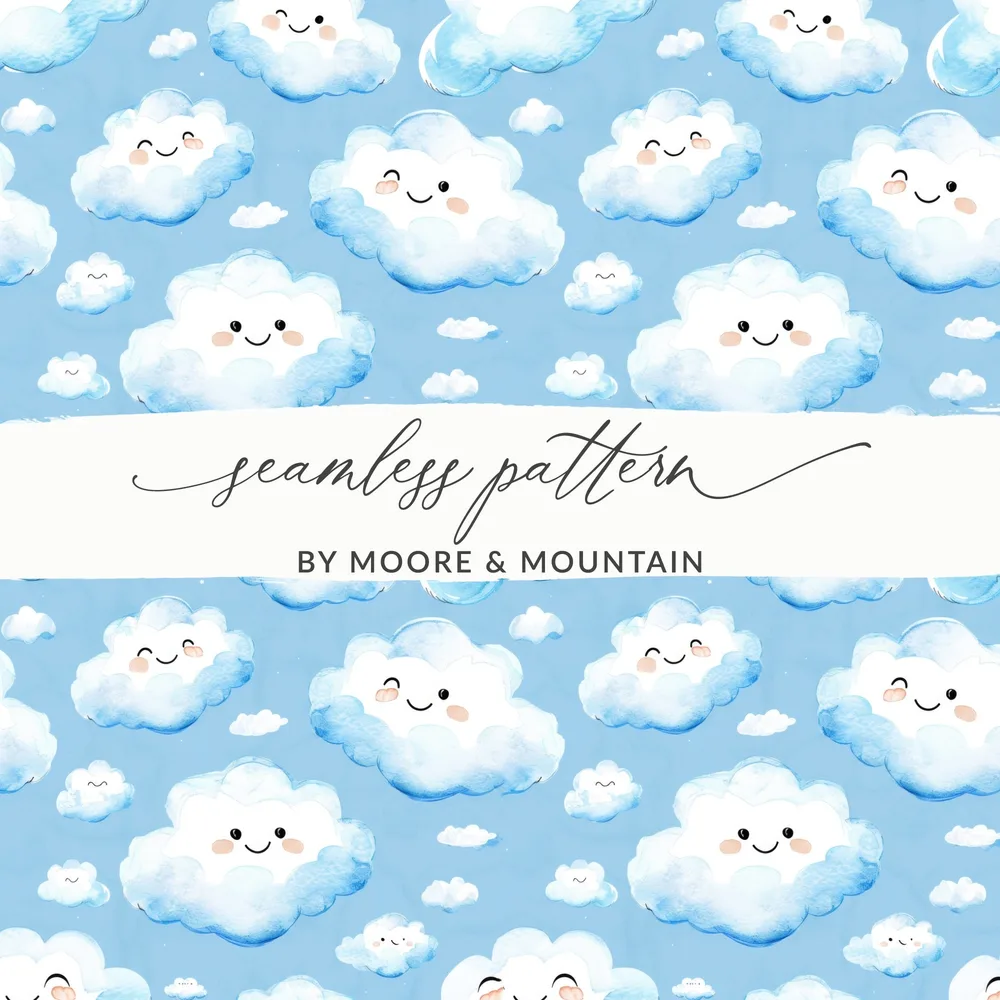 Cute Cloud Pattern Seamless Design Ideal for Various Uses