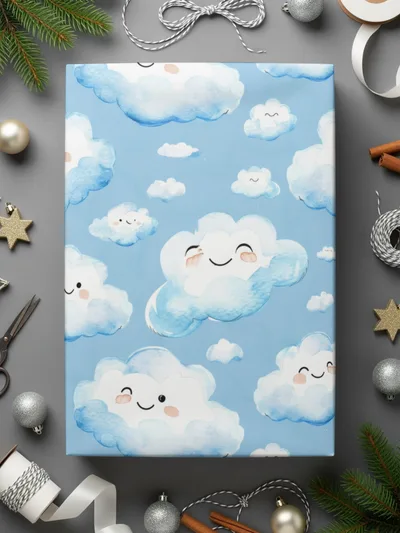 Cute Clouds and Sky Wrapping Paper for Gifts