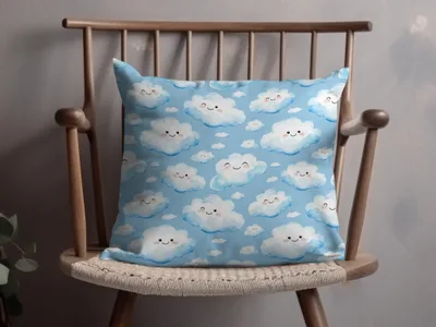 Cute Smiling Clouds Print Throw Pillow for Home Decor