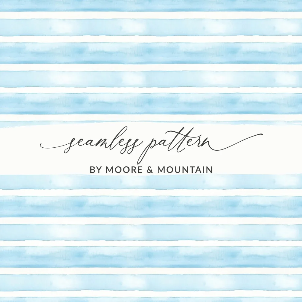 Blue Watercolor Stripes Seamless Pattern Design Product