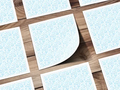 Light Blue Polka Dot Pattern on White Sticker Sheets